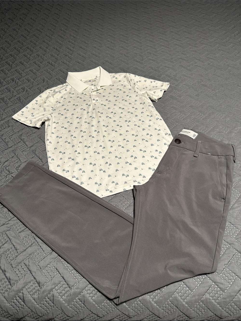 Abercrombie Kids Boys Golf Polo & Gray Performance Chinos, NWOT’s, Size 9/10